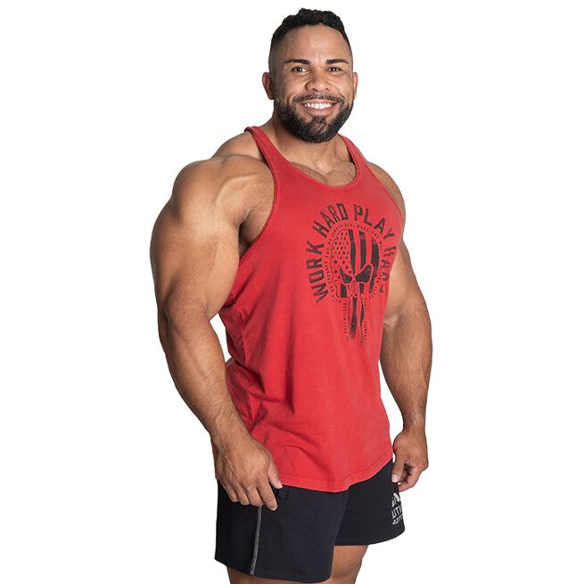 Skull T-back, Acid Chili Red