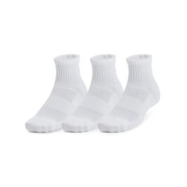 Unisex UA Tech 3pk Qtr, White, L  UA Tech Sokker 3-pack Hvit