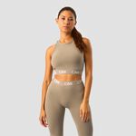 ICANIWILL Define Seamless Logo Cropped Tank Top, Taupe