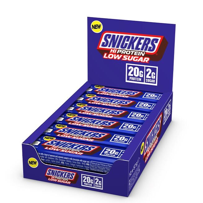 12 x Snickers High Protein Bar Low Sugar 57 g Melkesjokolade Snickers Milk Chocolate