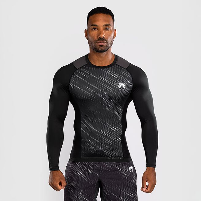 Rapid Rashguard Langermet Svart Grå Hvit