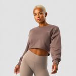 ICANIWILL Nimble Cropped Crewneck, Dusty Brown