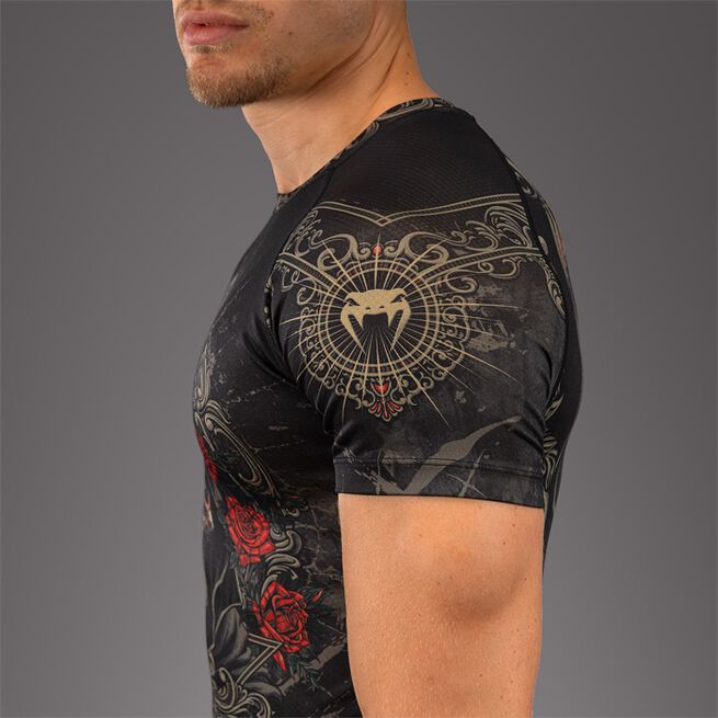 Santa Muerte 5.0 Kortermet Rashguard Svart Gull