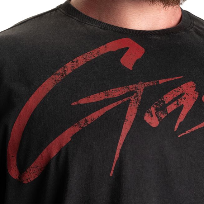 Vintage Original T-skjorte Vasket Svart Rød