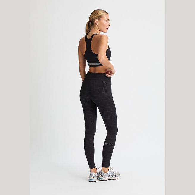 Logo Effect Emboss Tights Svart