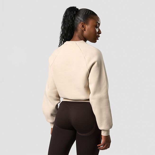 Everyday Cropped Crewneck, Beige