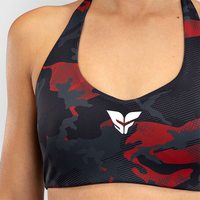Venum X SOPHIA ROSE Sport Bra, Midnight Grey/Cherry Red