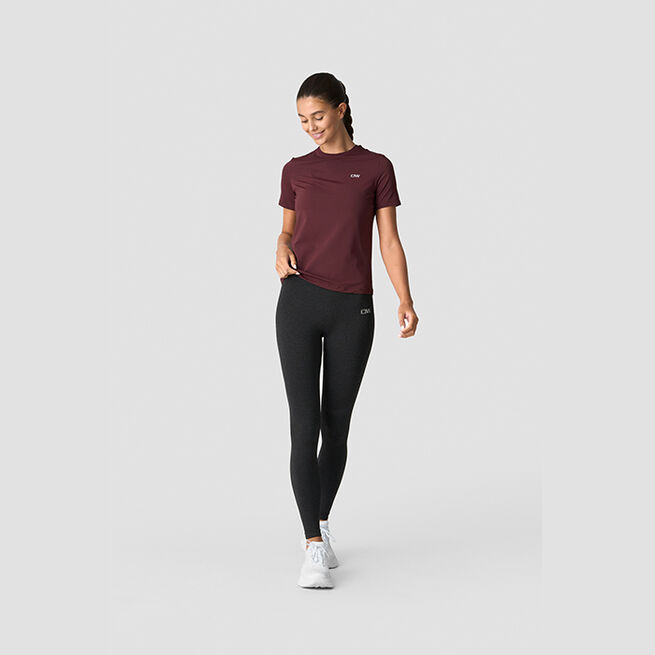 Training T-Shirt High Neck Wmn, Burgundy
