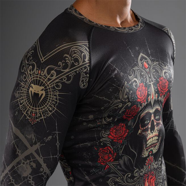 Santa Muerte 5.0 Langermet Rashguard Svart Gull