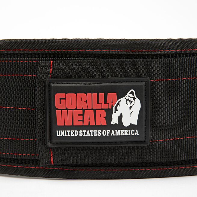 Gorilla Wear 4 Inch Nylon Belt, black/red