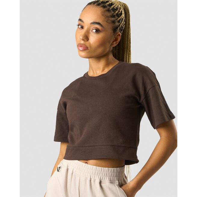 ICANIWILL Stance Cropped T-shirt, Dark Brown