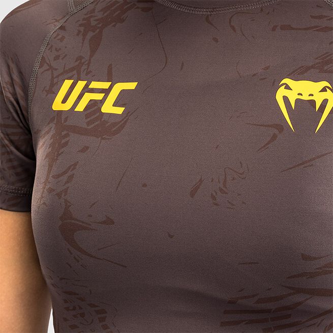 UFC Fusion Women's Short Sleeve Rashguard Solid Earthen Brown