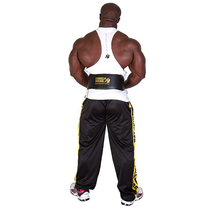 6 Inch polstret L&oslash;ftebelte L&aelig;r Svart/Gull