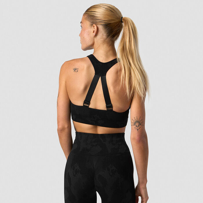 Camo Seamless Sports Bra, Black