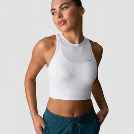 Define Seamless Cropped Tank Top, White, L  Define Seamless Cropped Topp Hvit