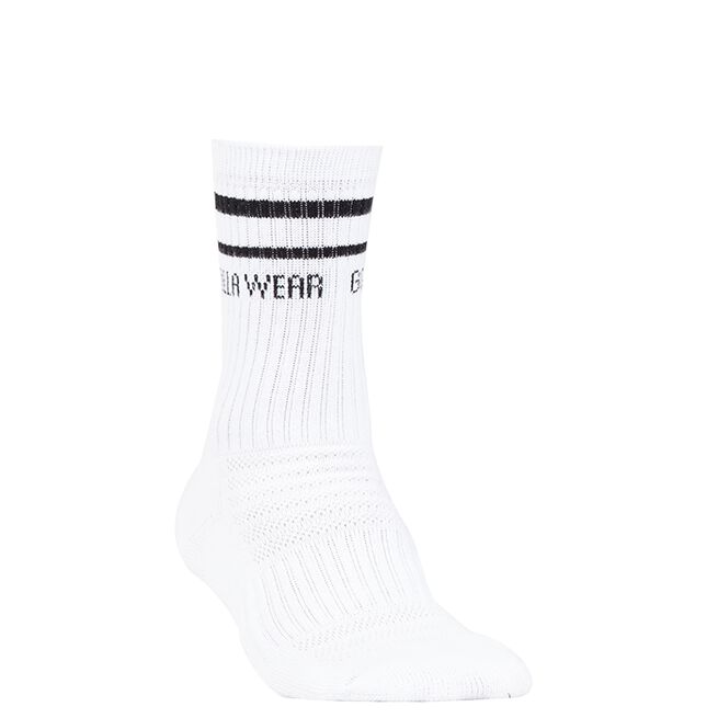Gorilla Wear Crew Socks, White, 34-38 