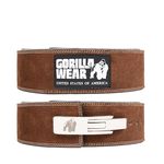 4 Inch Powerlifting Lever Belt, Brown, S/M 