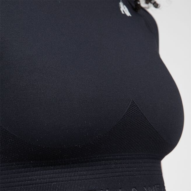 Whitney sømløs crop top svart