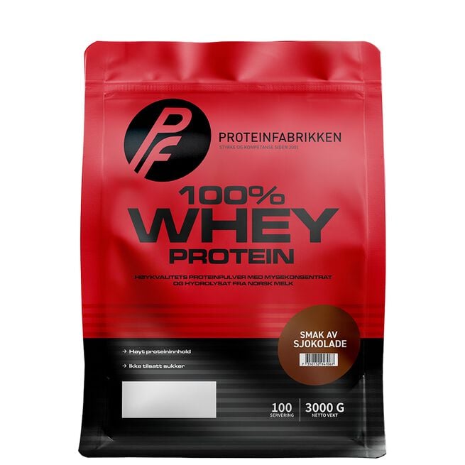 100 % Whey Protein 3000 g Sjokolade