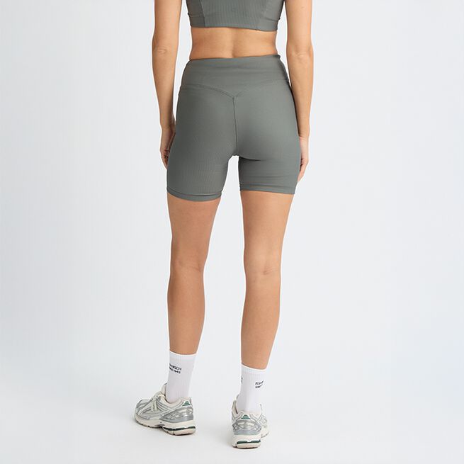 Ribbestrikkede Sykkelshorts Grønn