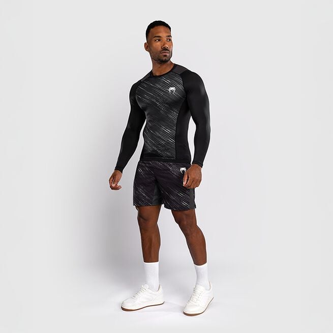 Rapid Rashguard Langermet Svart Grå Hvit