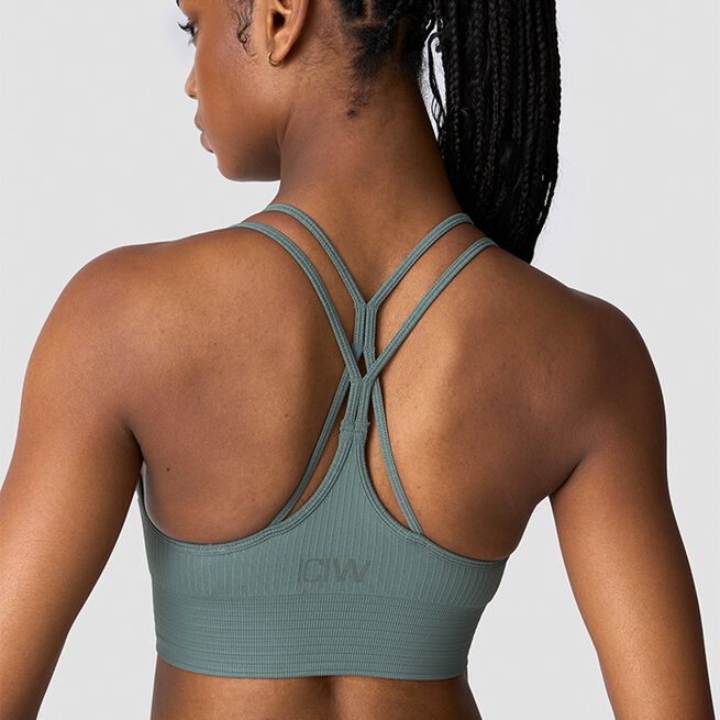 Ribbed Define Seamless Sports Bra, Racing Green