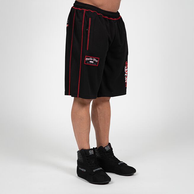 Marlow Mesh Shorts Svart Rød