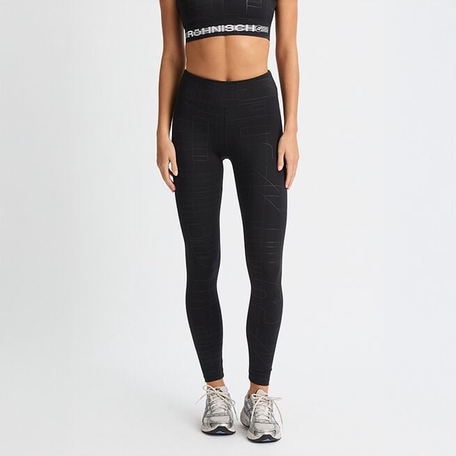 Logo Effect Emboss Tights Svart