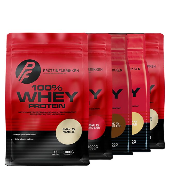Plukk og velg 100% Whey, 5x1kg