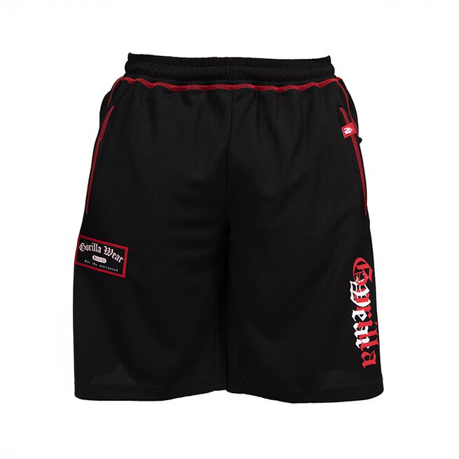 Marlow Mesh Shorts Svart Rød