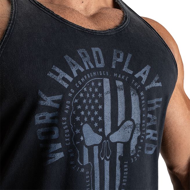 Skull T-back, Acid Washed Black