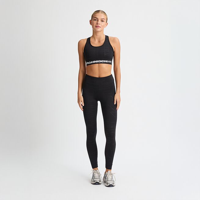 Logo Effect Emboss Tights Svart