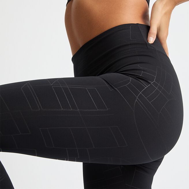 Logo Effect Emboss Tights Svart
