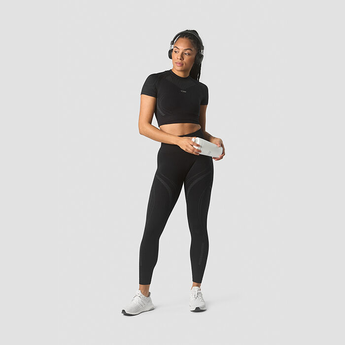 Ultra Seamless Cropped T-skjorte Wmn, Black