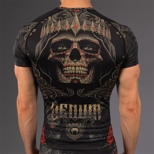 Santa Muerte 5.0 Kortermet Rashguard Svart Gull