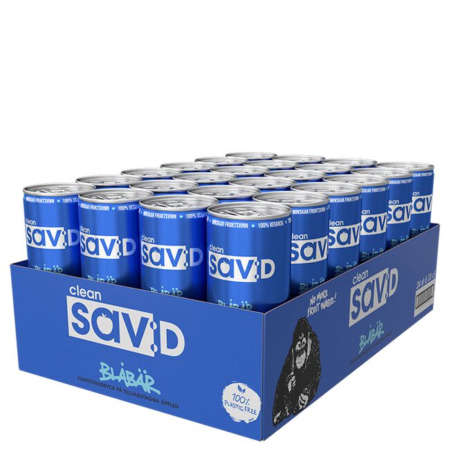24 x Clean sav:D, 330 ml Blåbär