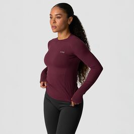 Define Seamless Long Sleeve, Dark Mahogany, L  Define Sømløs Langermet Genser Brun