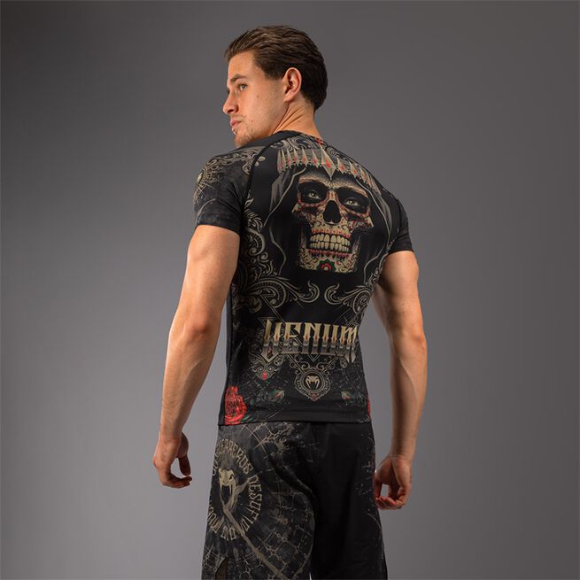 Santa Muerte 5.0 Kortermet Rashguard Svart Gull