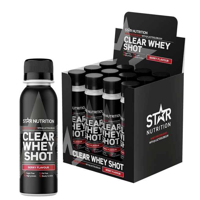 Kjøp 12 x Clear Whey Protein Shot, Berry - Proteinfabrikken.no