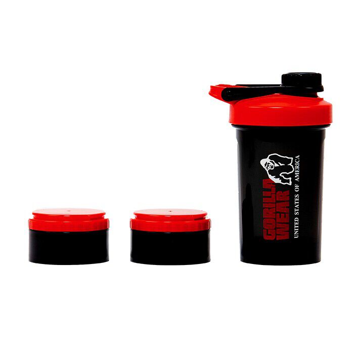 Shaker 2 Go Svart/R&oslash;d 500 ml + 130 ml x 2