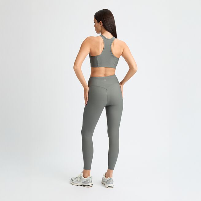 Ribbestrikkede Tights Grønn