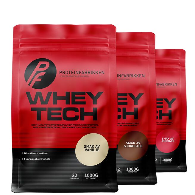 Stor Pakke, Whey Tech Protein, 3x1kg