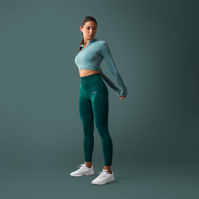 ICANIWILL Define Cropped 1/4 Zip, Mineral Green