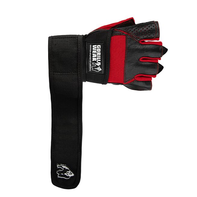 Dallas Wrist Wraps Gloves, Black/Red, M 