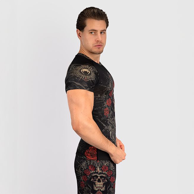 Santa Muerte 5.0 Kortermet Rashguard Svart Gull