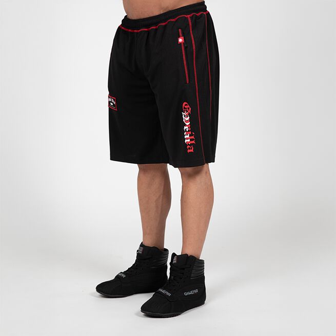 Marlow Mesh Shorts Svart Rød