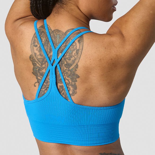 Ribbed Define Seamless Sports Bra, Azure Blue
