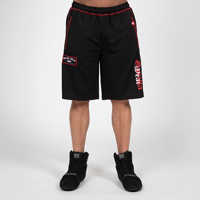 Marlow Mesh Shorts Svart Rød