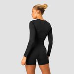 Ribbed Define Seamless Cropped Long Sleeve, Black, M