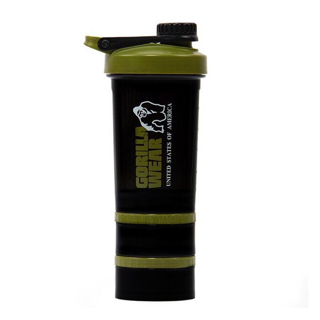 Shaker 2 Go Svart/Grønn 500 ml + 130 ml x 2